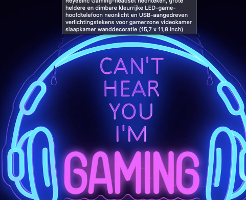 TECTED™ I’m Gaming Neon Bord – Stijlvol Licht voor je Gaming Setup of Slaapkamer