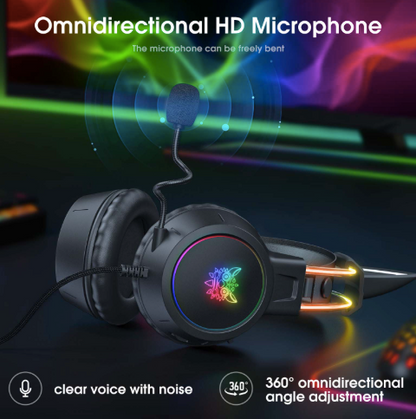 TECTED™ Kitty RGB Gaming Headset – Zwart met Kattenoortjes